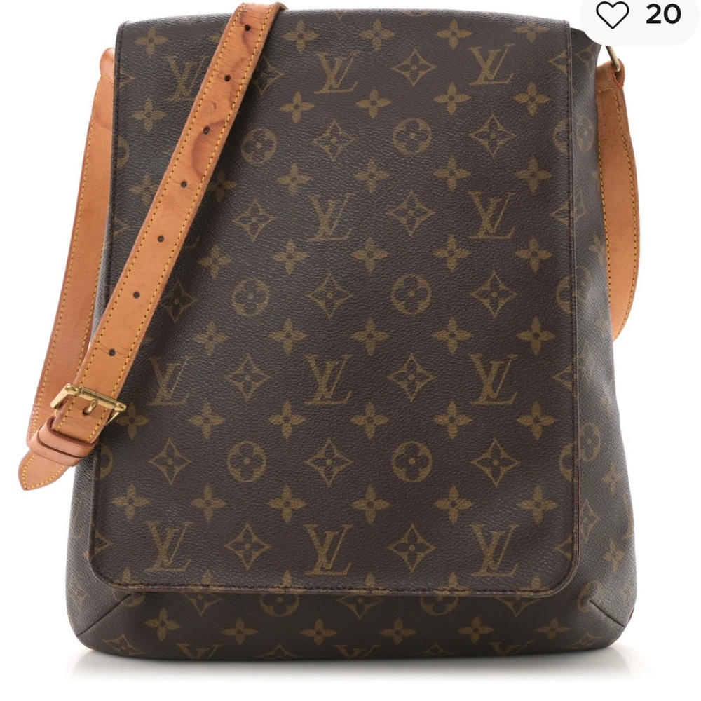 Authentic Louis Vuitton Brown Monogram Musette Crossbody Bag